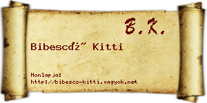 Bibescó Kitti névjegykártya