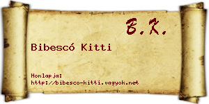 Bibescó Kitti névjegykártya